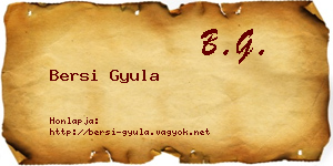 Bersi Gyula névjegykártya